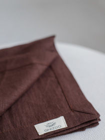 Набір з 2-х столових серветок з льону класичних однотонних в кольорі "Шоколад" GNIZDO модель LCTNMC-015 Фото