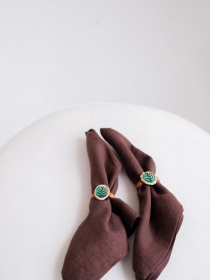 Набір з 2-х столових серветок з льону класичних однотонних в кольорі "Шоколад" GNIZDO модель LCTNMC-015 Фото