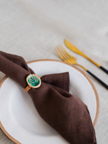 Набір з 2-х столових серветок з льону класичних однотонних в кольорі "Шоколад" GNIZDO модель LCTNMC-015 Набір з 2-х столових серветок з льону класичних однотонних в кольорі "Шоколад" GNIZDO модель LCTNMC-015 Фото