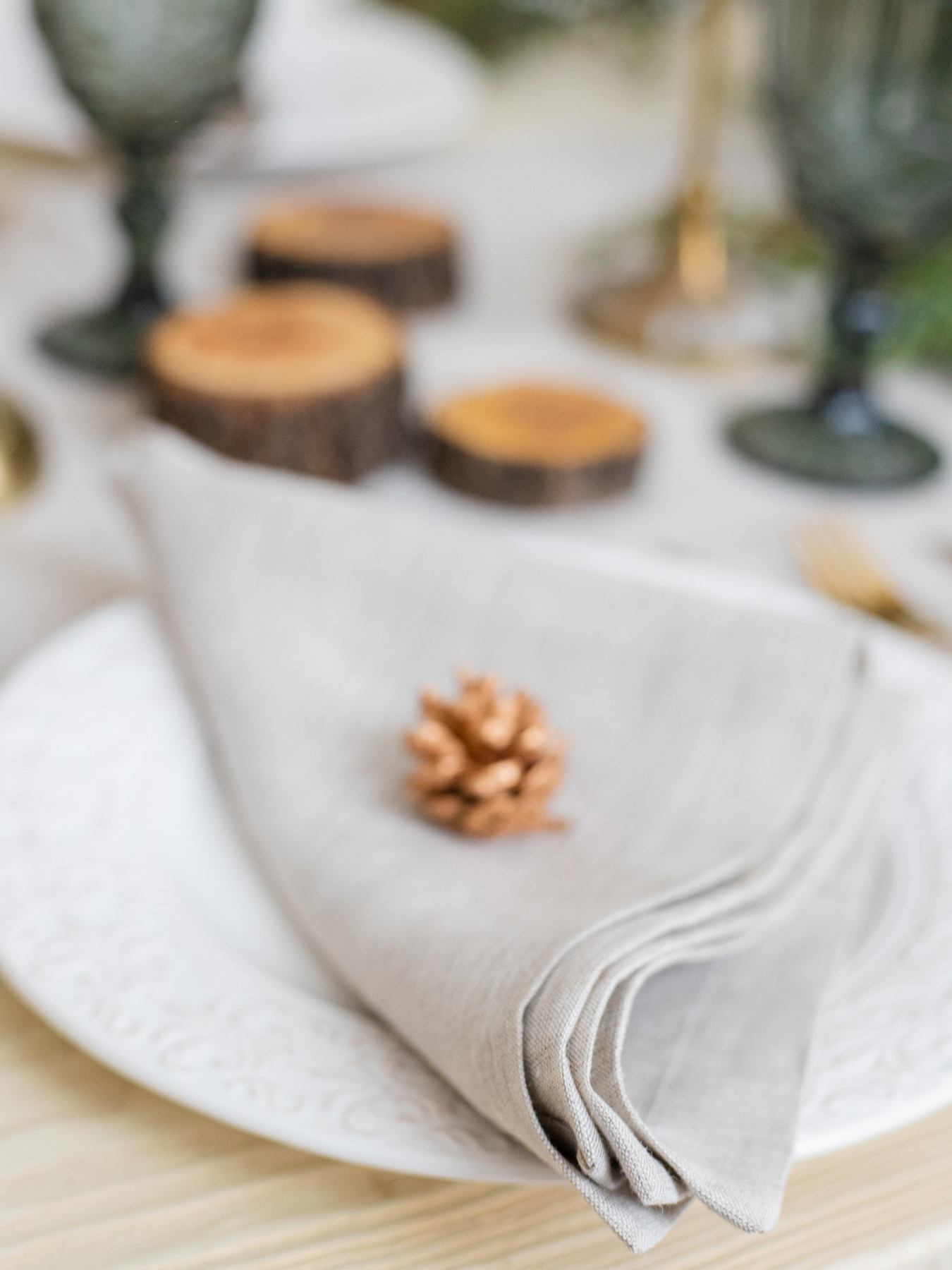 Набір з 2-х столових серветок з льону класичних однотонних в кольорі "Еко" GNIZDO Модель LCTNMC-001 Фото