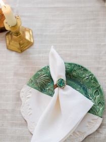 Набір з 2-х столових серветок з льону класичних однотонних в кольорі "Молоко" GNIZDO Модель LCTNMC-002 Фото