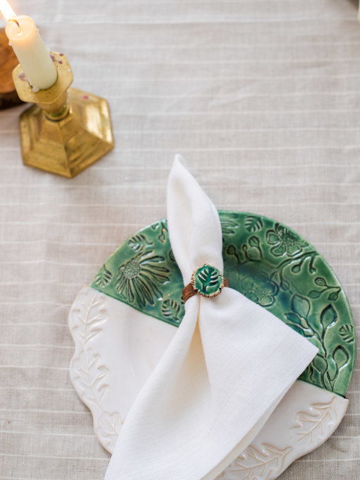 Набір з 2-х столових серветок з льону класичних однотонних в кольорі "Молоко" GNIZDO модель LCTNMC-002 Фото