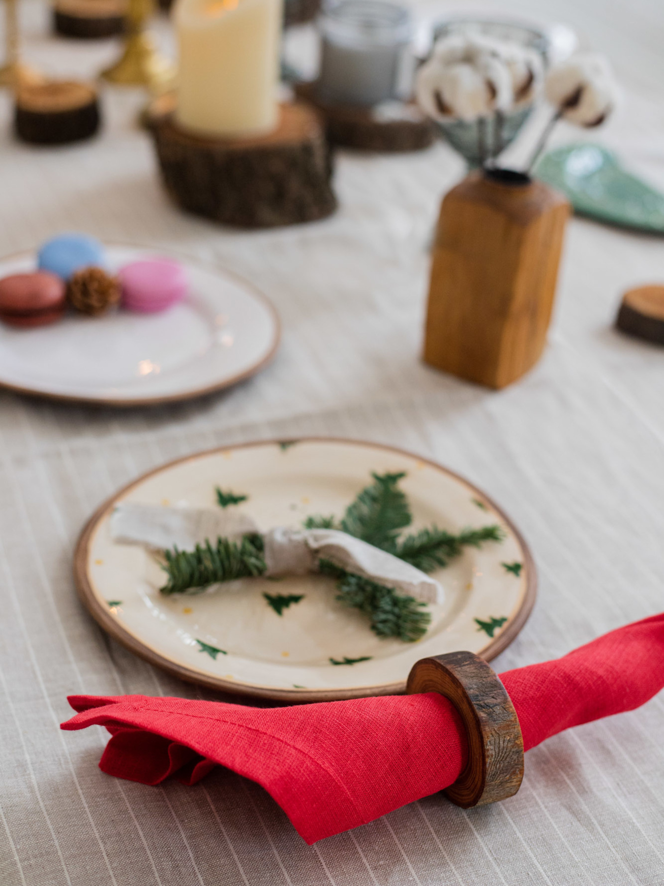 Набір з 2-х столових серветок з льону класичних однотонних в кольорі "Поле маків" GNIZDO Модель LCTNMC-008 Фото