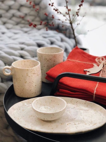 Набір з 2-х столових серветок з льону класичних однотонних в кольорі "Поле маків" GNIZDO Модель LCTNMC-008 Фото