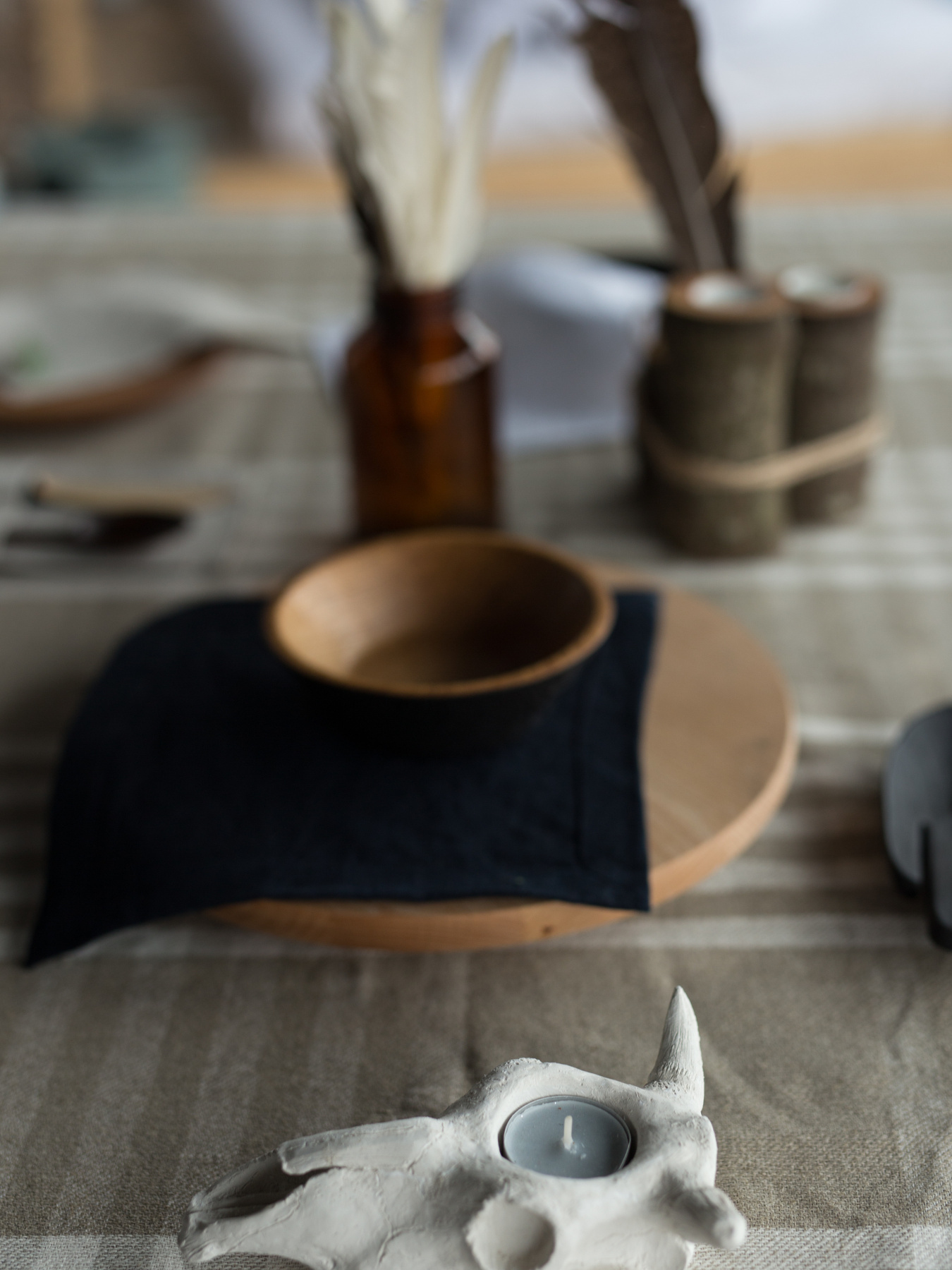 Набір з 2-х столових серветок з льону класичних однотонних в темно-синьому кольорі GNIZDO Модель LCTNMC-010 Фото