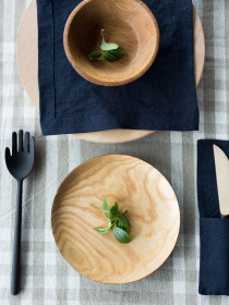 Набір з 2-х столових серветок з льону класичних однотонних в темно-синьому кольорі GNIZDO модель LCTNMC-010 Фото