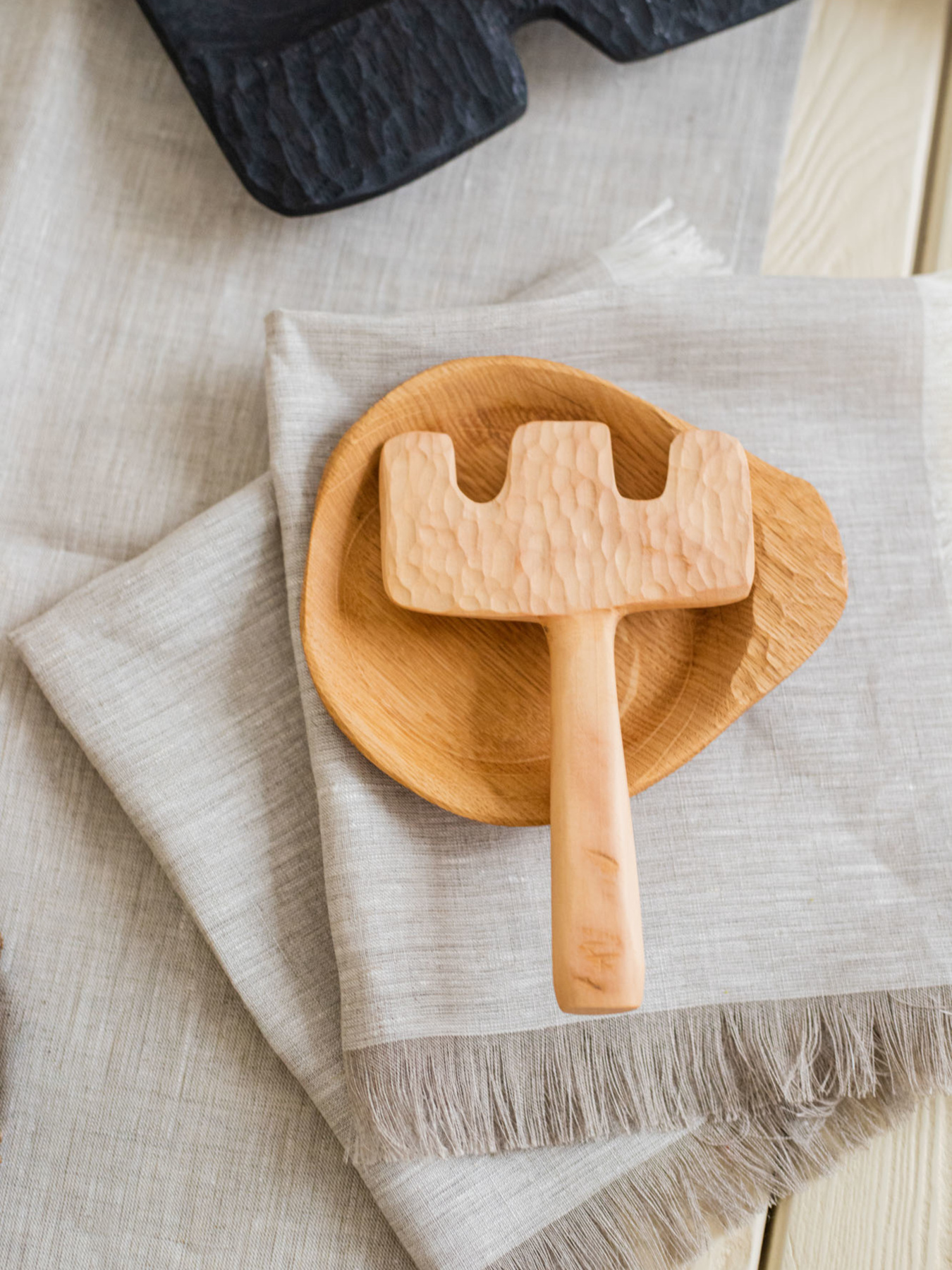 Набір з 2-х столових серветок з льону з бахромою в кольорі "Еко" GNIZDO Модель LTNFE-001 Фото