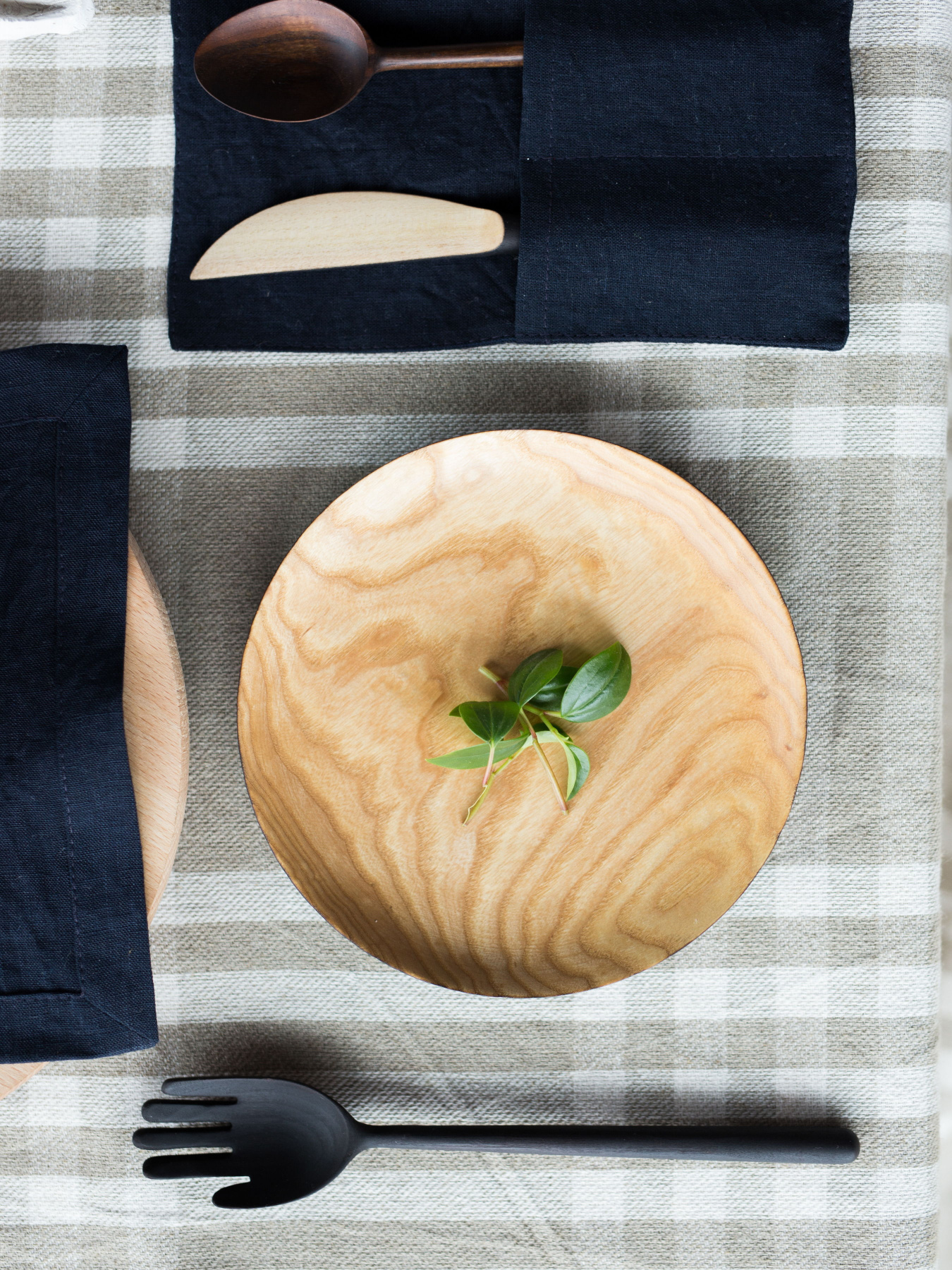 Конверти для столових приборів з льону в темно-синьому кольорі GNIZDO Модель LEC-010 Фото