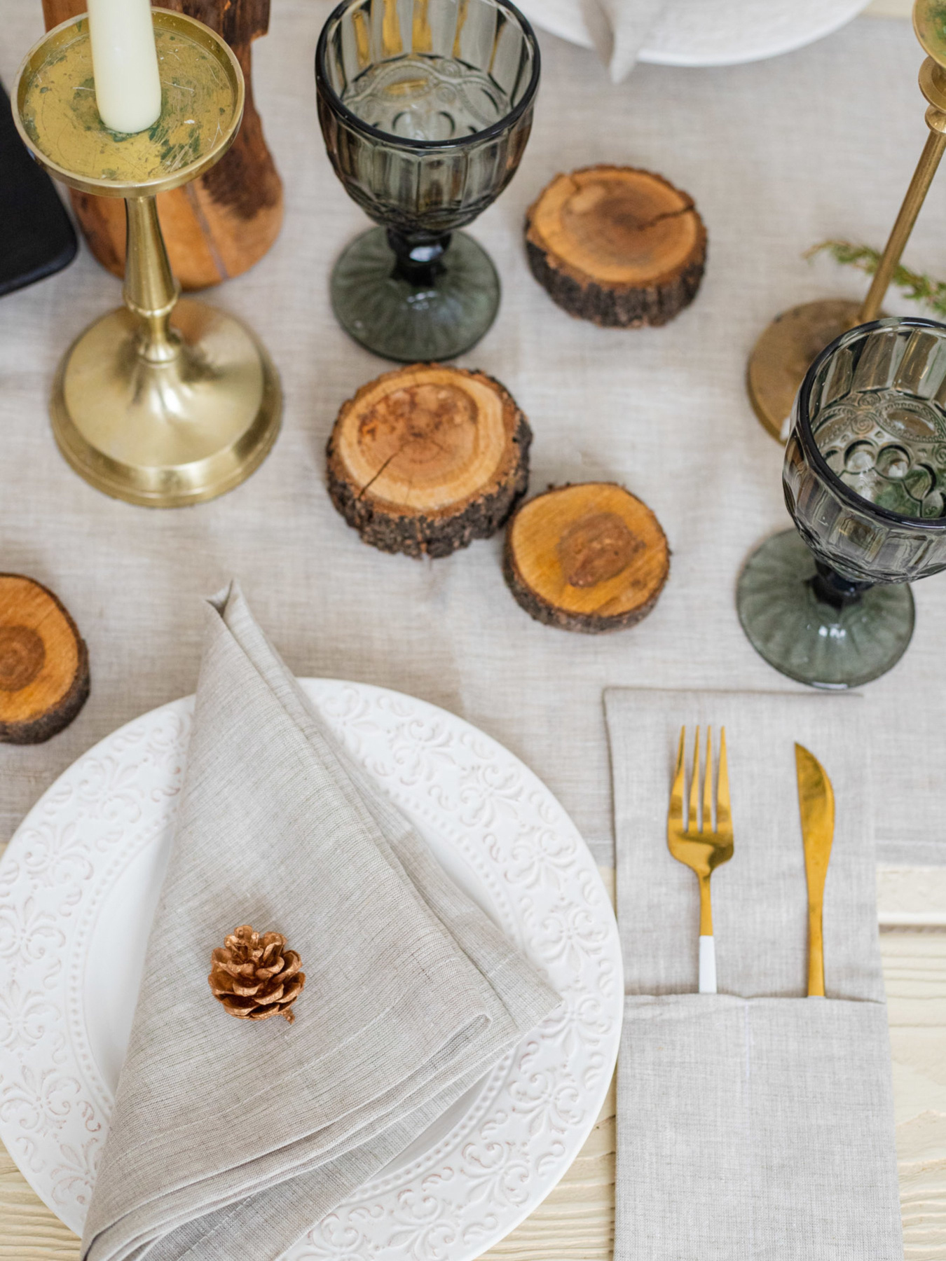 Конверти для столових приборів з льону в кольорі "Еко" GNIZDO Модель LEC-001 Фото