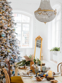 Доріжка лляна на стіл (ранер) з бахромою в кольорі "Еко" GNIZDO Модель LTRF-001-S Фото