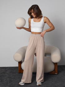 Брюки палаццо ISSA Plus модель 14303_бежевый Фото