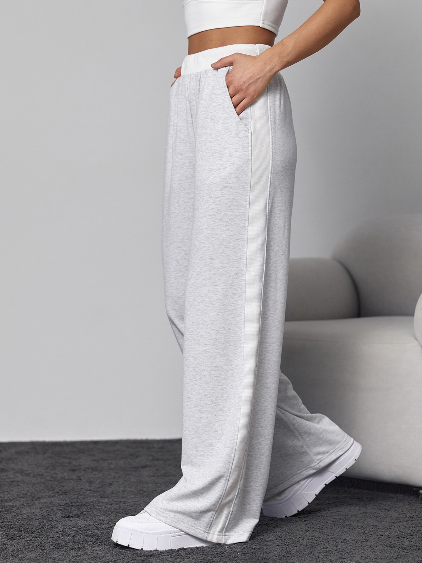 Брюки палаццо ISSA Plus модель 14303_светло_серый Фото