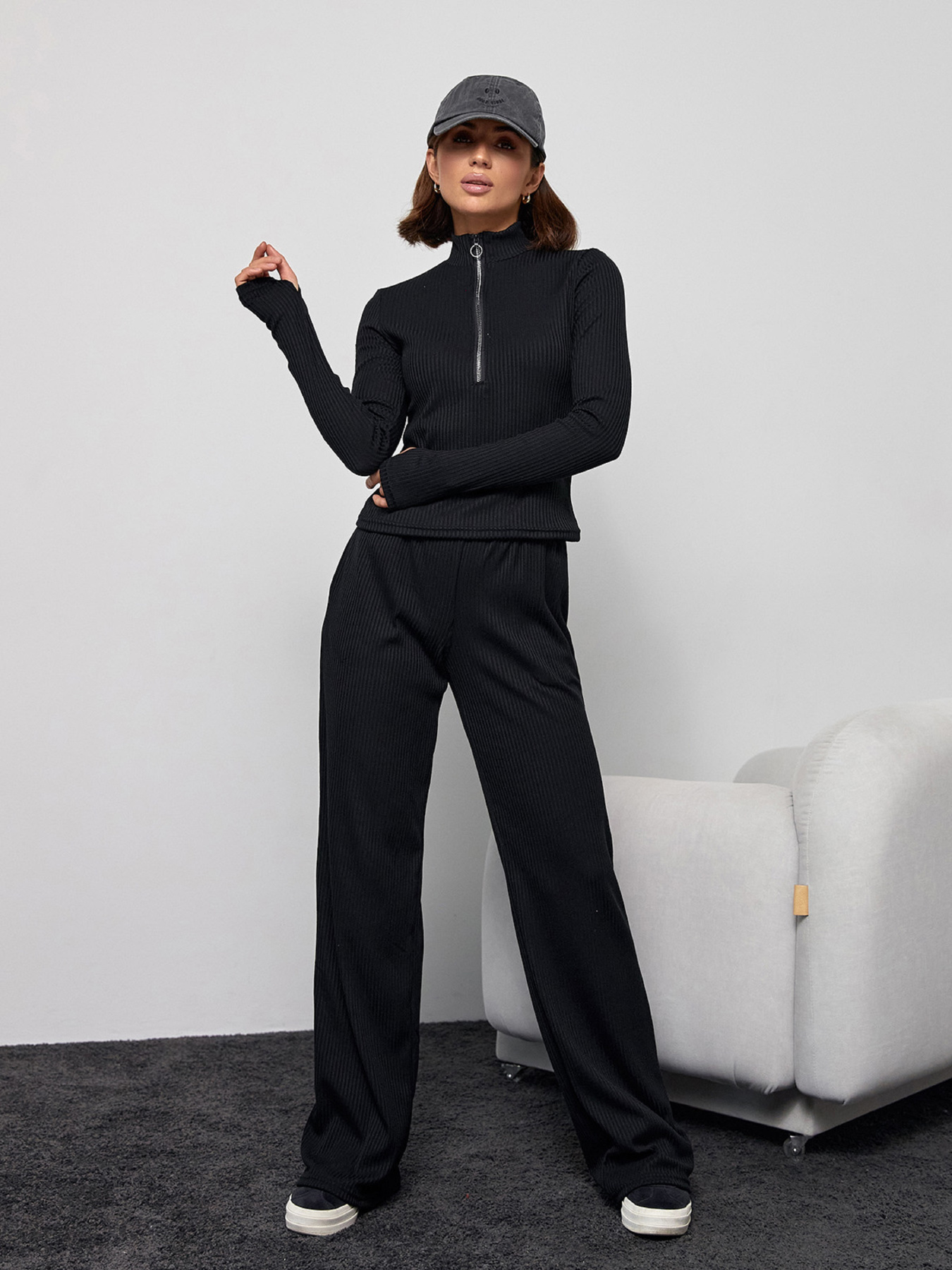 Повседневный костюм ISSA Plus модель SA-507_черный Повседневный костюм ISSA Plus модель SA-507_черный Фото