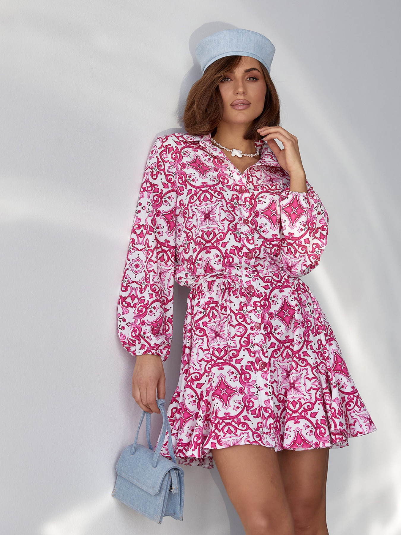 Платье мини ISSA Plus модель 13864_малиновый Фото