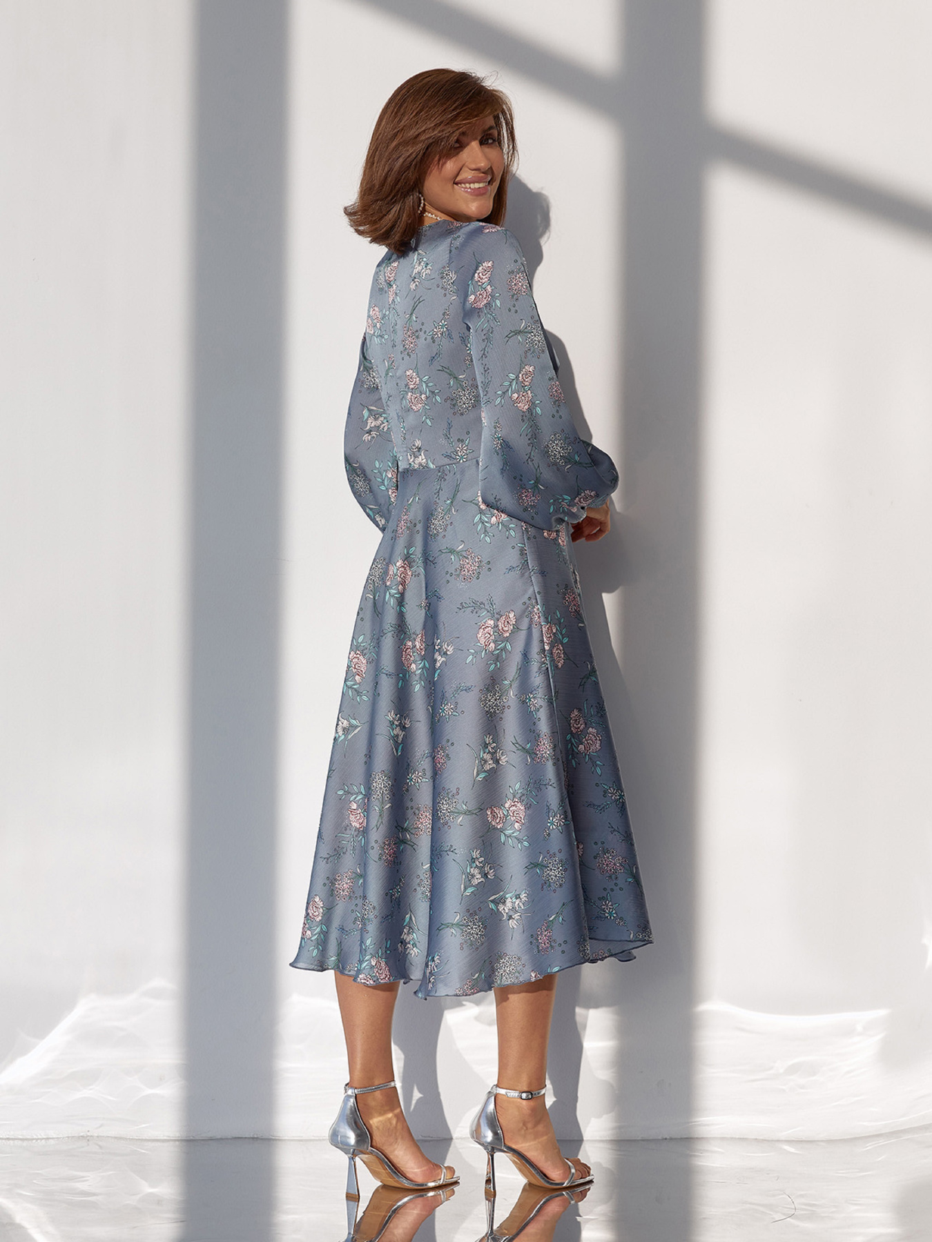 Платье миди ISSA Plus модель 14441_серый Фото