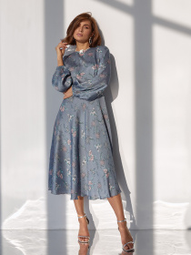 Платье миди ISSA Plus модель 14441_серый Фото