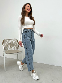 Джинсы мом ISSA Plus модель WN20-588_голубой Джинсы мом ISSA Plus модель WN20-588_голубой Фото