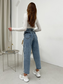 Джинсы мом ISSA Plus модель WN20-588_голубой Джинсы мом ISSA Plus модель WN20-588_голубой Фото