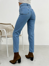 Джинсы мом ISSA Plus модель WN20-589_голубой Фото