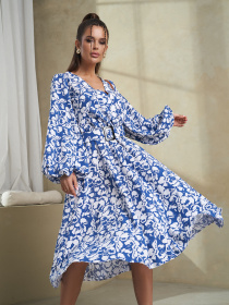 Платье миди ISSA Plus модель 14469_голубой Фото