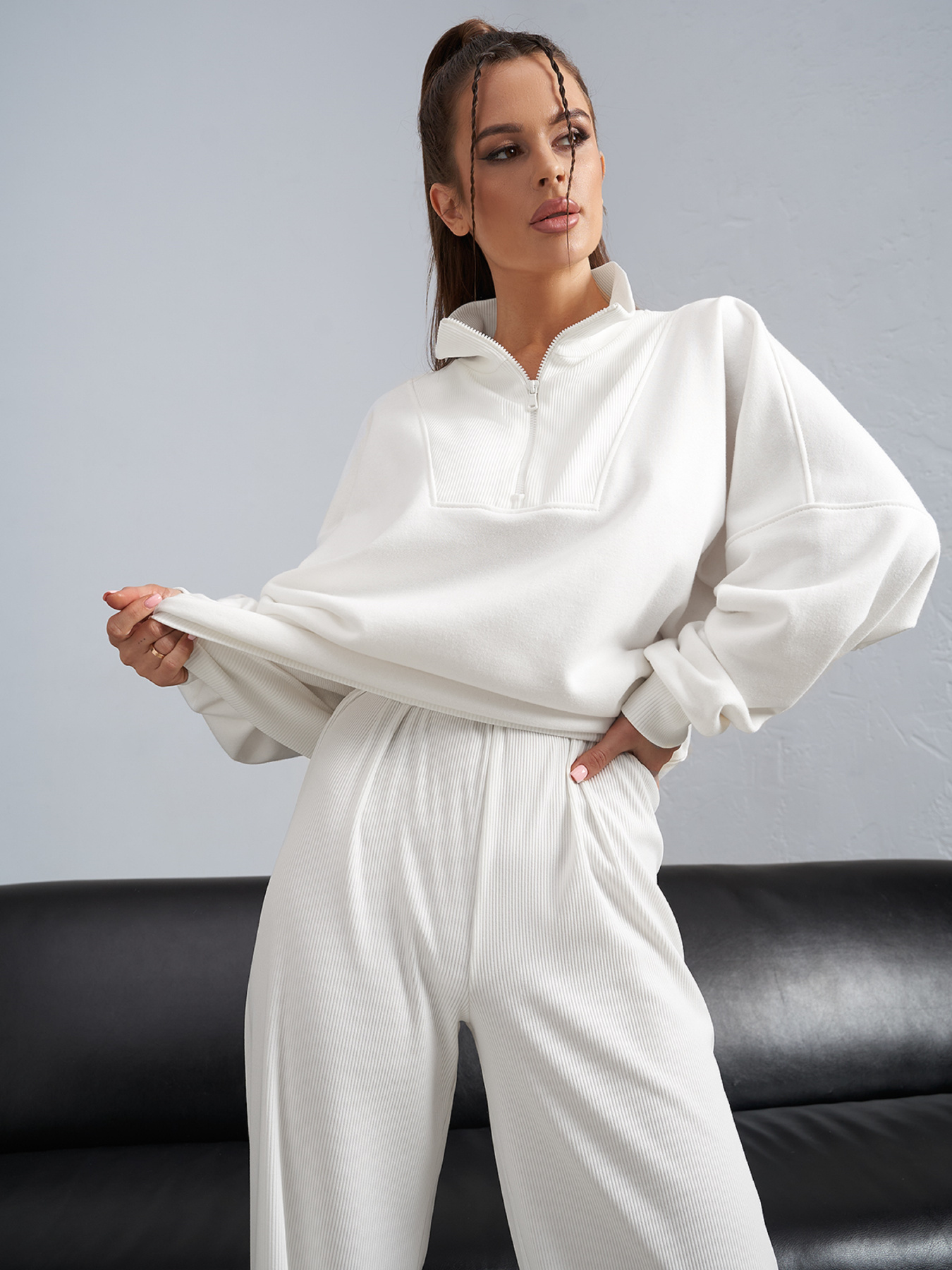 Спортивный костюм ISSA Plus модель 14472_молочный Фото