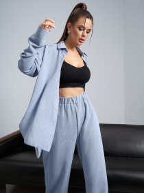 Повседневный костюм ISSA Plus модель 14474_голубой Повседневный костюм ISSA Plus модель 14474_голубой Фото