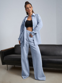 Повседневный костюм ISSA Plus модель 14474_голубой Повседневный костюм ISSA Plus модель 14474_голубой Фото