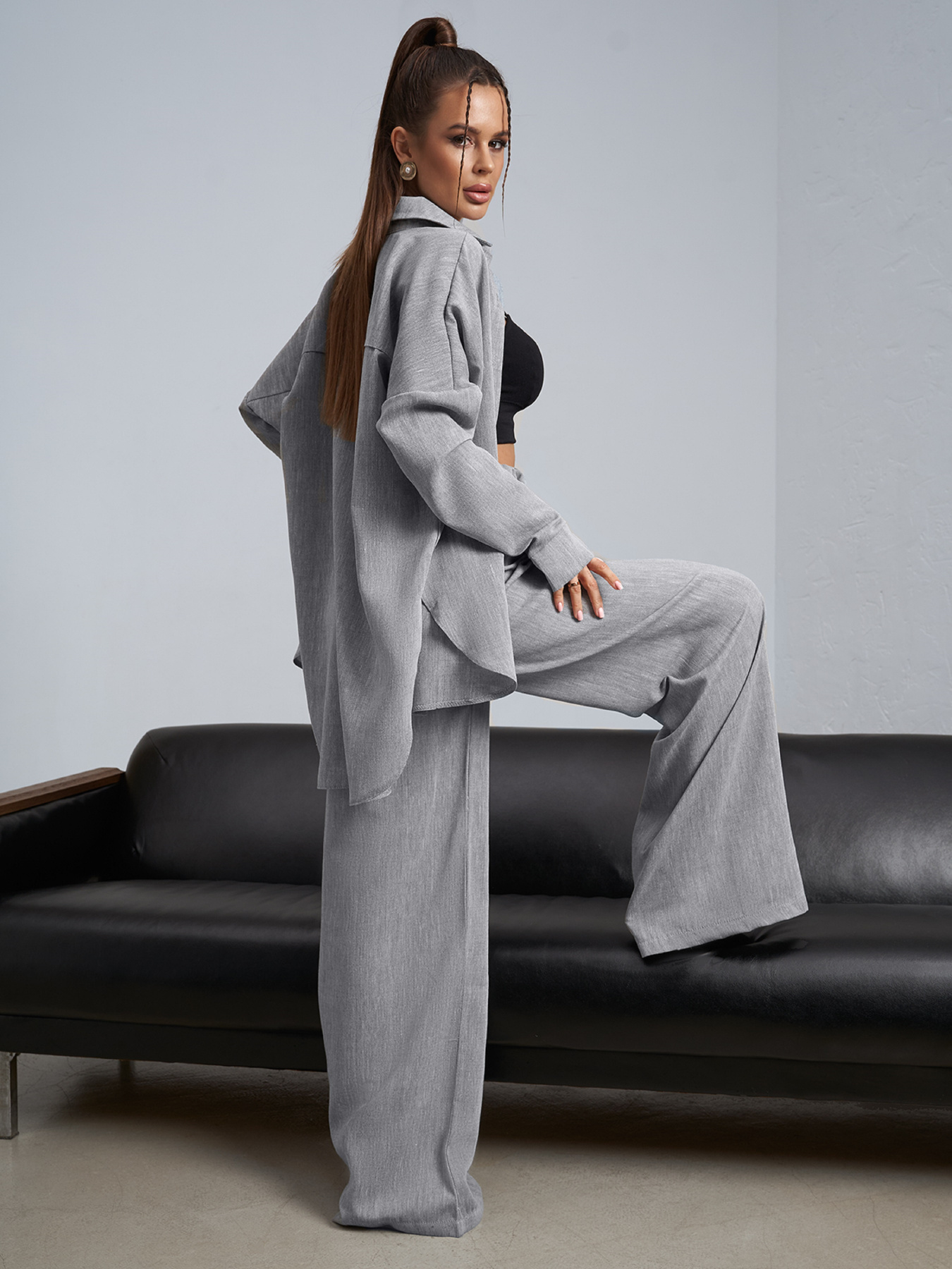 Костюм ISSA Plus модель 14474_серый Фото