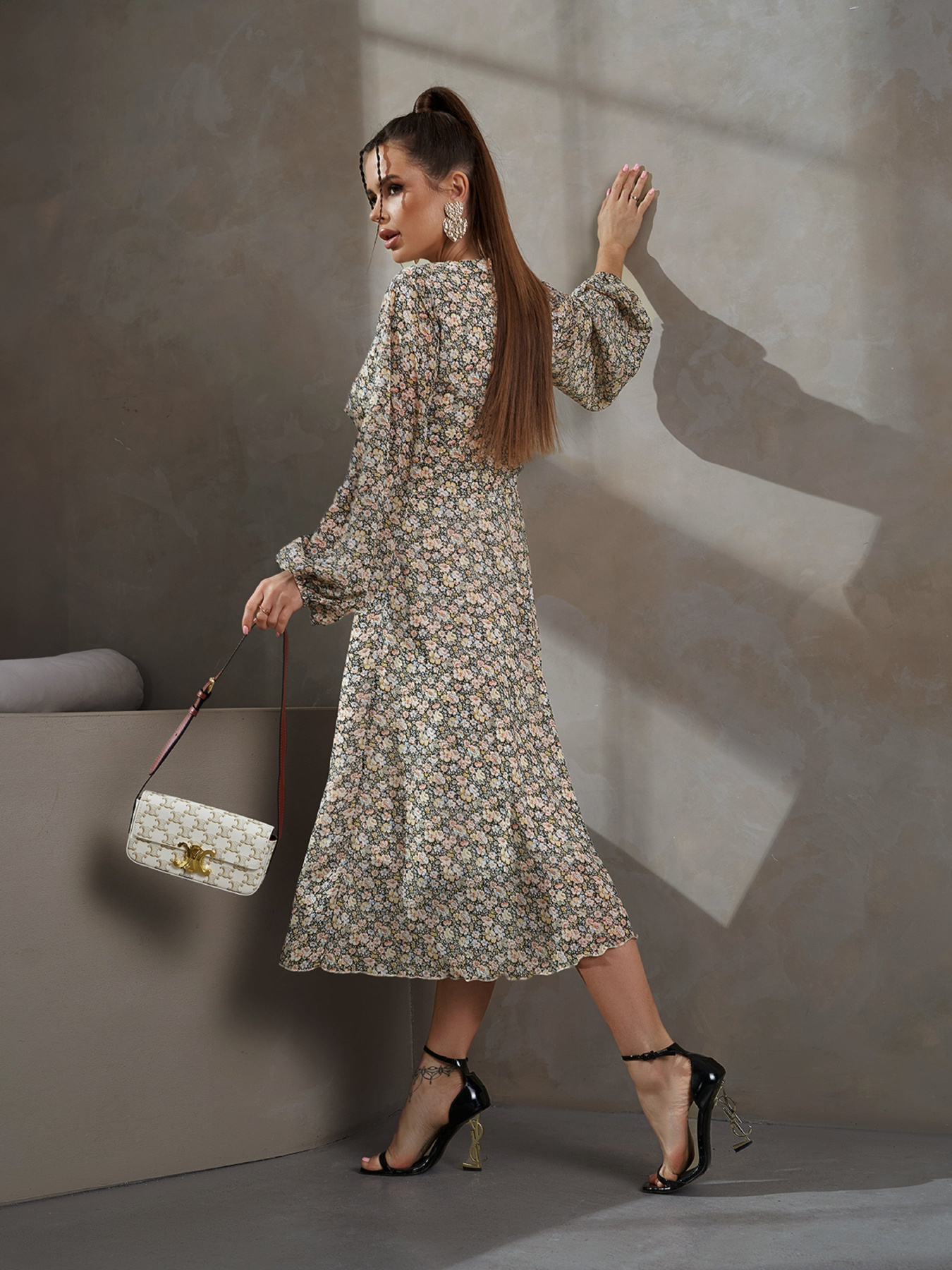 Платье миди ISSA Plus модель 14480_мультиколор Фото