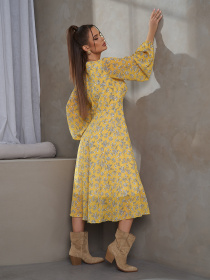 Сукня міді ISSA Plus модель 14483_желтый Фото