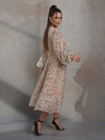 Платье миди ISSA Plus модель 14484_бежевый Фото