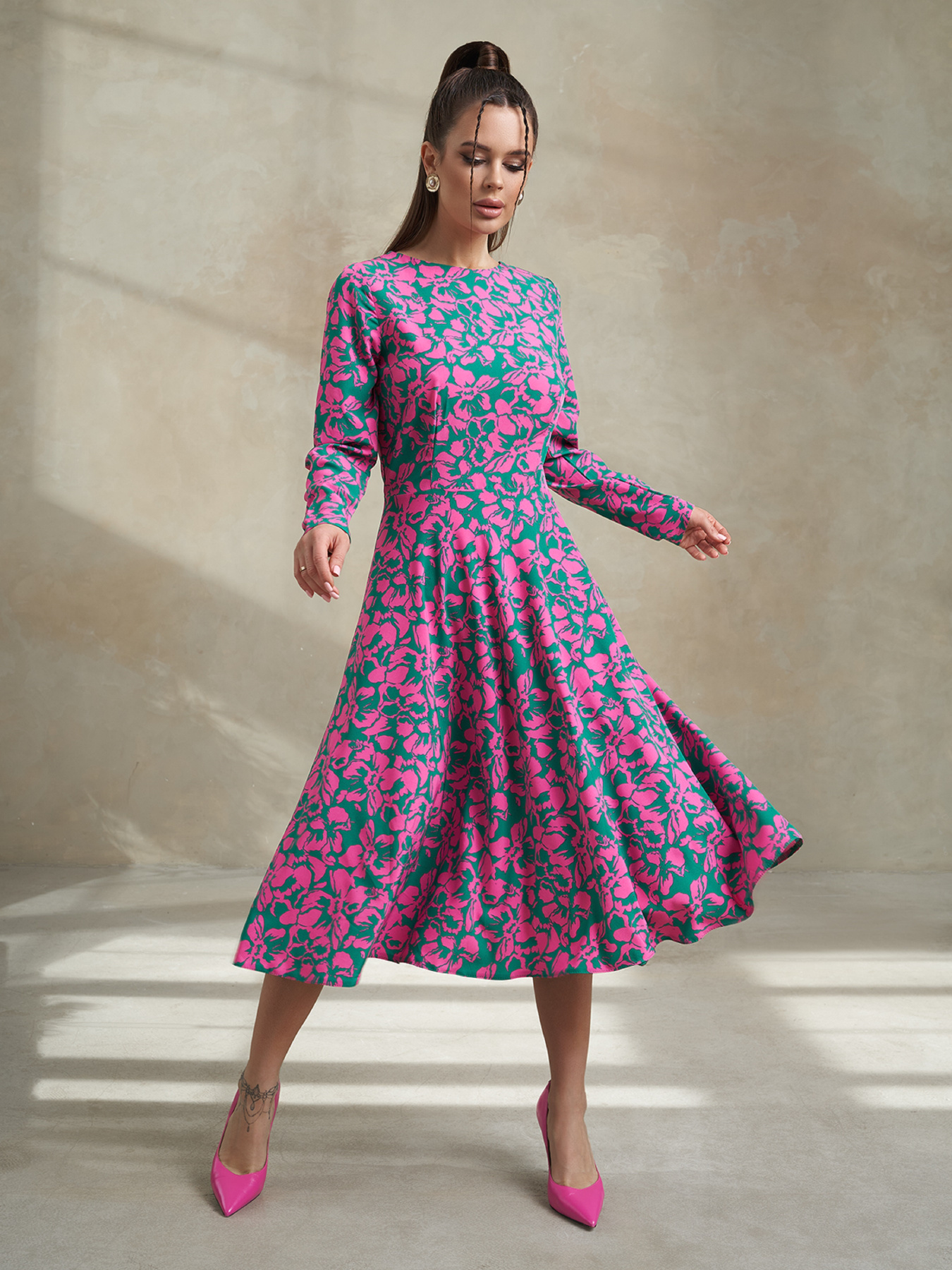 Платье миди ISSA Plus модель 14486_зеленый Фото