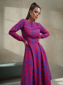 Платье миди ISSA Plus модель 14486_синий Фото