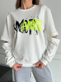 Світшот ISSA Plus модель 14487_молочный Фото