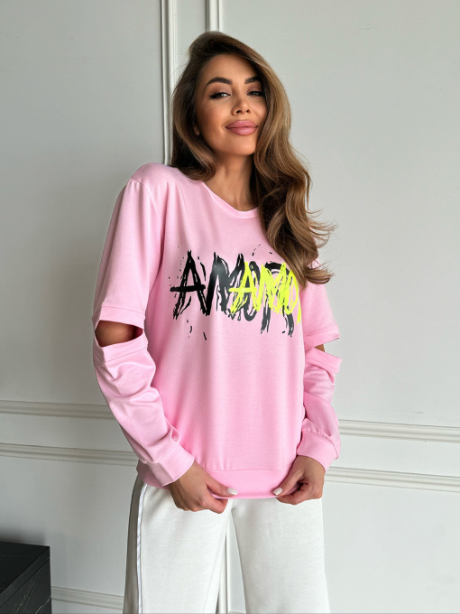 Свитшот ISSA Plus модель 14487_розовый Фото