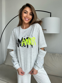 Свитшот ISSA Plus модель 14487_светло_серый Фото