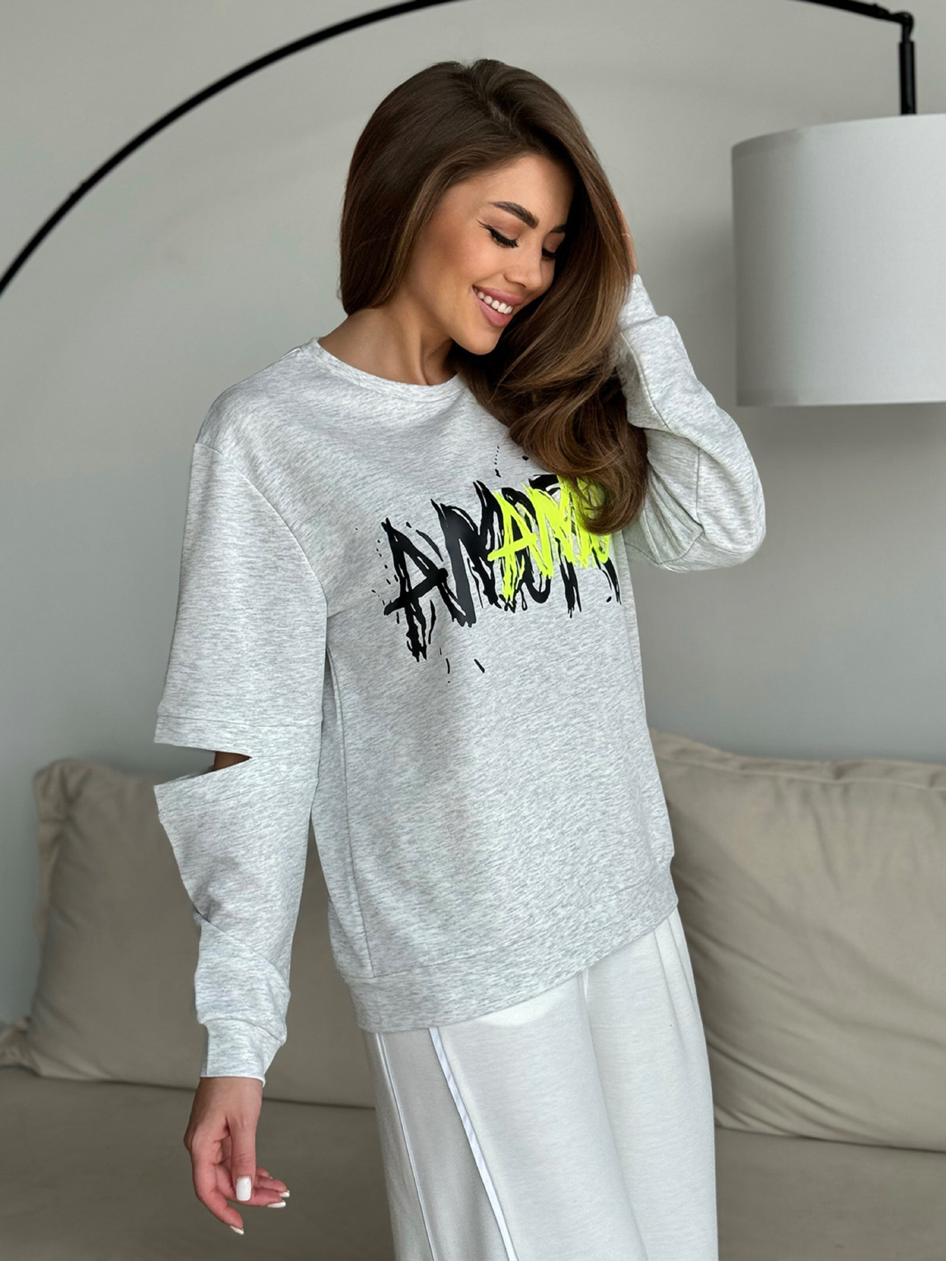 Свитшот ISSA Plus модель 14487_светло_серый Фото