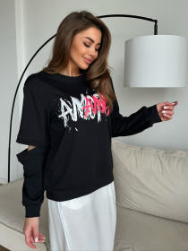 Світшот ISSA Plus модель 14487_черный Фото