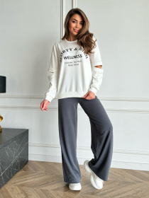 Свитшот ISSA Plus модель 14488_молочный Фото