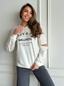 Світшот ISSA Plus модель 14488_молочный Фото