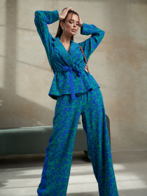 Повсякденний костюм ISSA Plus модель 14493_зеленый Фото