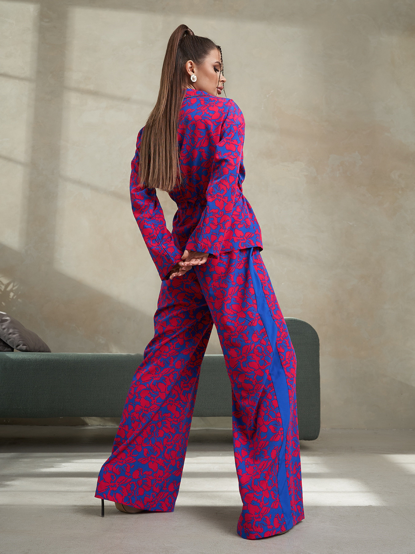 Повседневный костюм ISSA Plus модель 14493_синий Фото