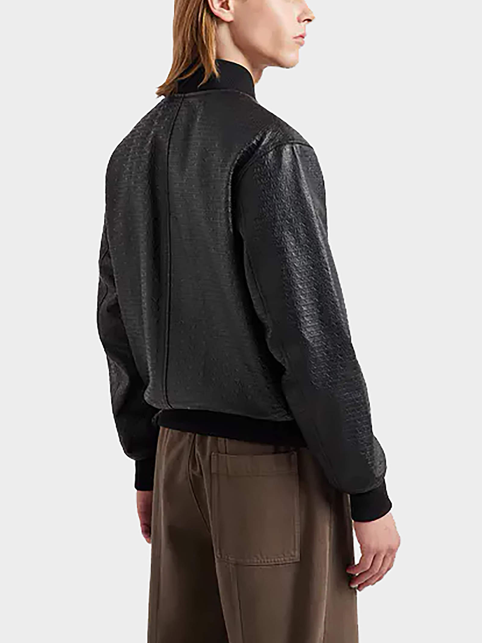Куртка кожаная Emporio Armani E31R7C-F1P77-999 для мужчин, цвет: Чёрный ...