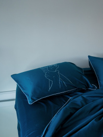 Комплект постільної білизни Deep Blue з принтом "Пристрасть" B.D.S.M. модель SBCPKB01blue Фото