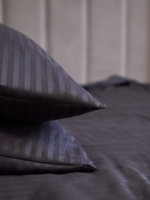 Комплект постільної білизни зі страйп-сатину в кольорі графіт B.D.S.M. модель SBCPKBSRP01 Фото