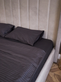 Комплект постільної білизни зі страйп-сатину в кольорі графіт B.D.S.M. модель SBCPKBSRP01 Фото