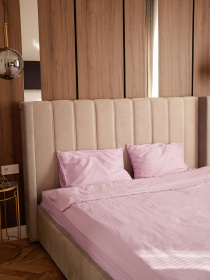 Комплект постільної білизни зі страйп-сатину в рожевому кольорі B.D.S.M. модель SBCPKBSRP02 Фото