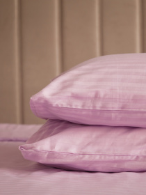 Комплект постільної білизни зі страйп-сатину в рожевому кольорі B.D.S.M. модель SBCPKBSRP02 Фото