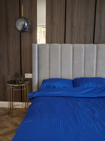 Комплект постільної білизни зі страйп-сатину в кольорі "Електрик" B.D.S.M. модель SBCPKBSRP03 Фото