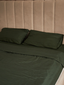 Комплект постільної білизни зі страйп-сатину в зеленому кольорі B.D.S.M. модель SBCPKBSRP06 Фото